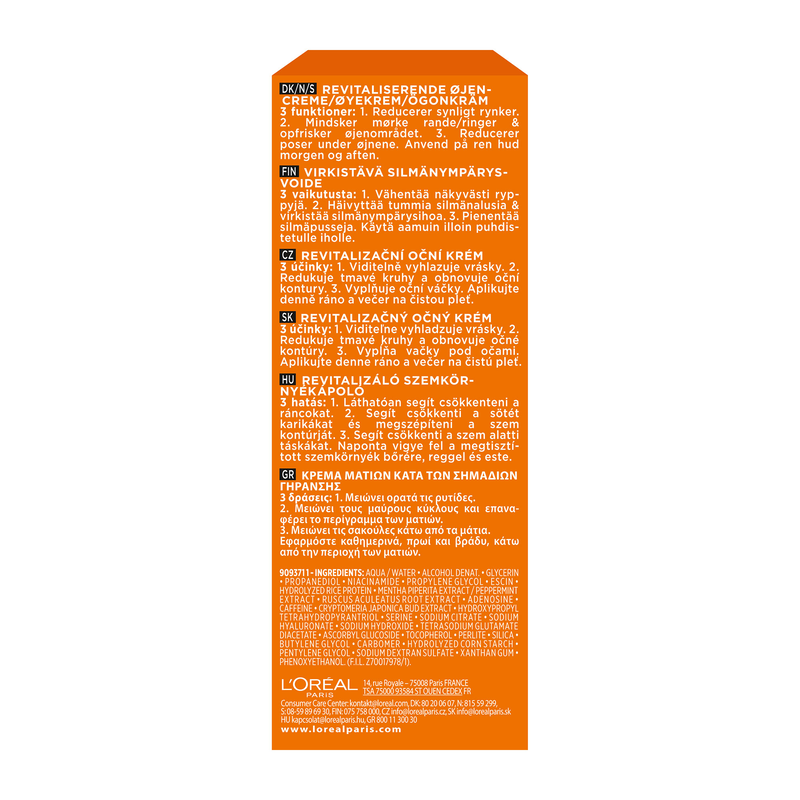 L'OREAL PARIS - MEN EXPERT POWER AGE Revitilising Eye Care - 15ml